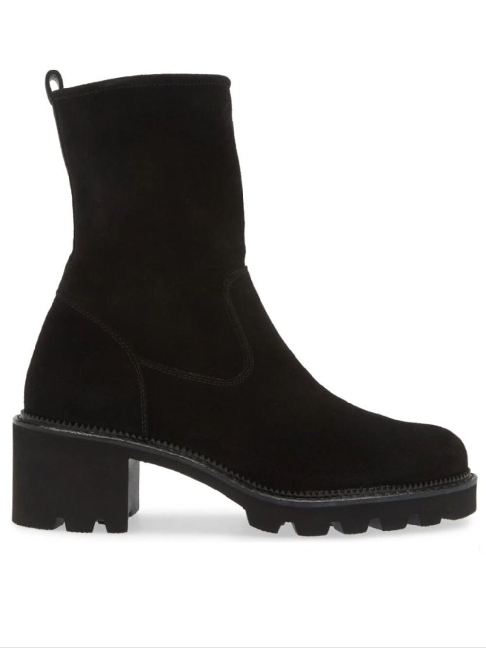 Paul Green Wanda Suede Ankle Boots US Size 6.5 Black Lug Sole Utility NEW $495